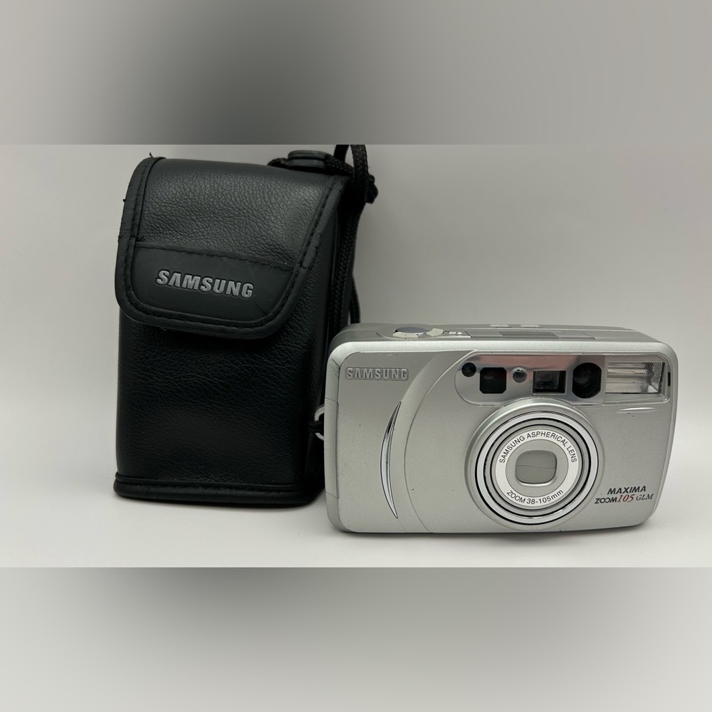 SAMSUNG MAXIMA ZOOM 105 GLM Camera Silver *NOT TESTED* ASPHERICAL LENS W/ CASE